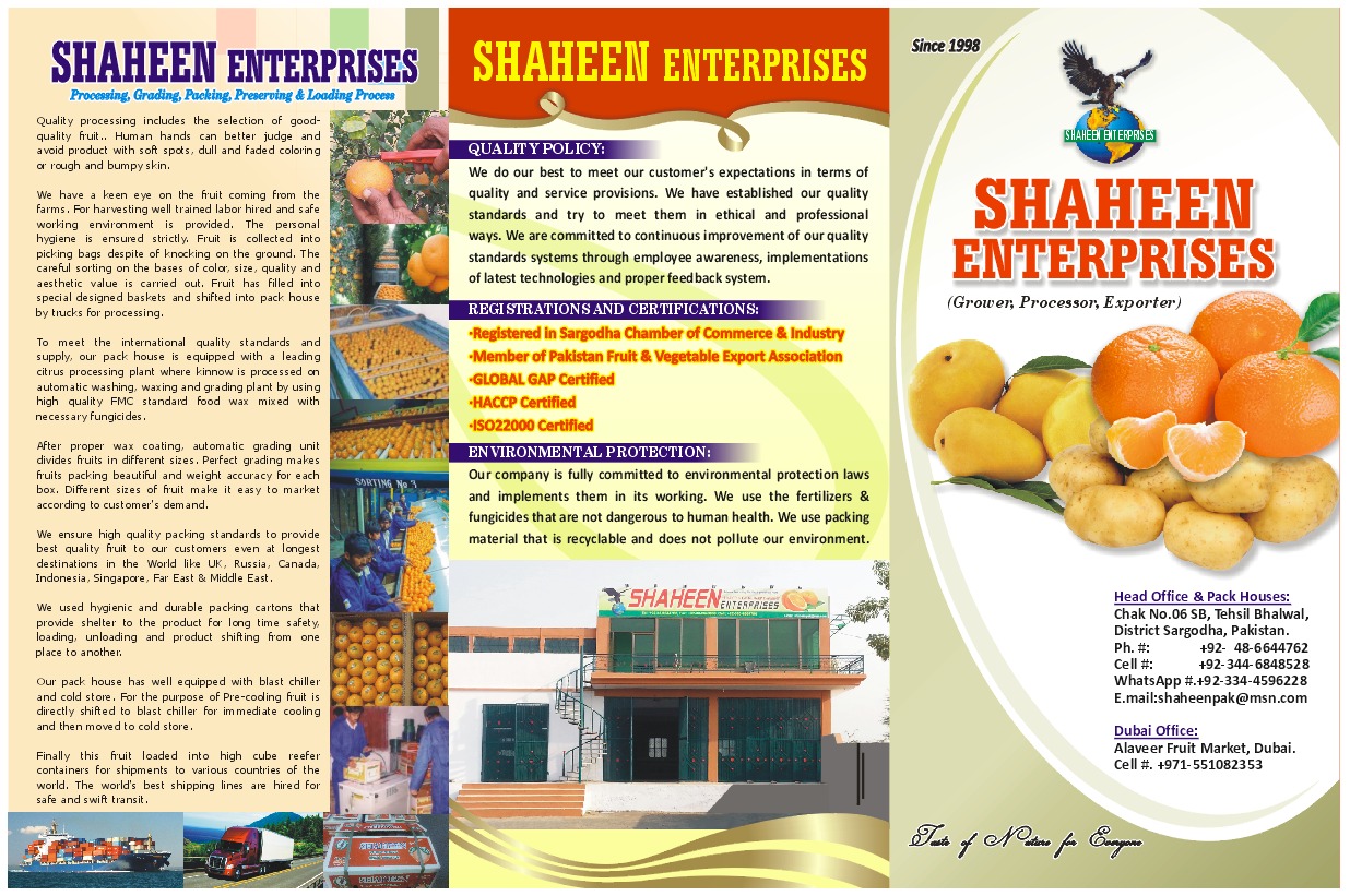 Shaheen Fruit Company brochure